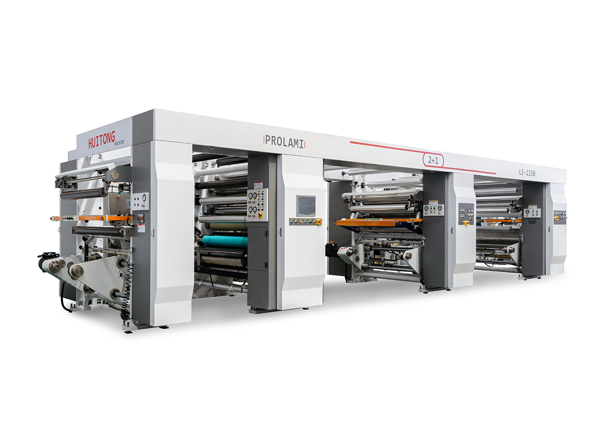 LE 2+1 Bezrozpúšťadlový dvojpolohový trojvrstvový laminovaný stroj
